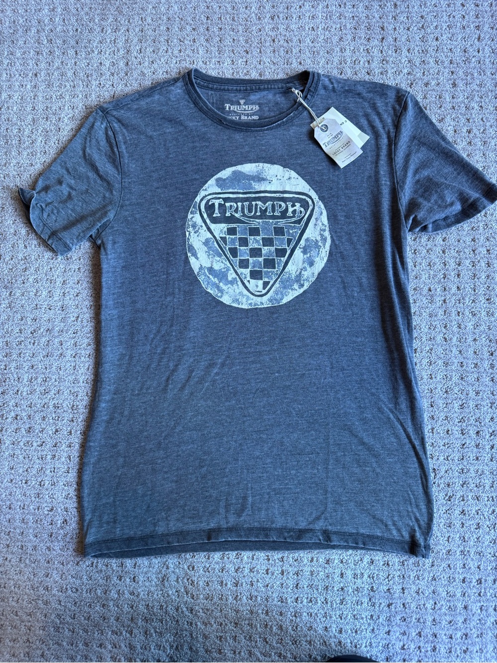 Triumph Navy Blue Crewneck Tee with White Graphic